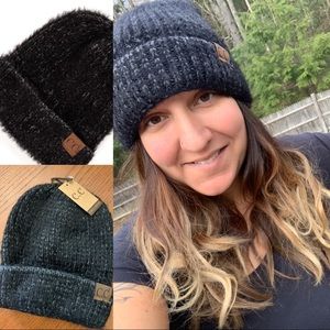 C.C Black Fuzzy Beanie NWT